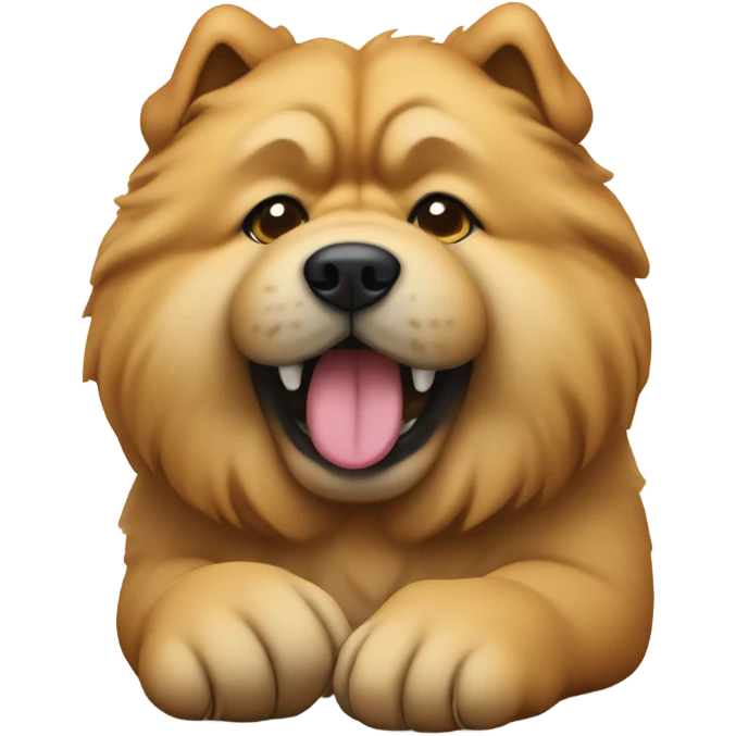chow chow dog holding blunt with paw emoji