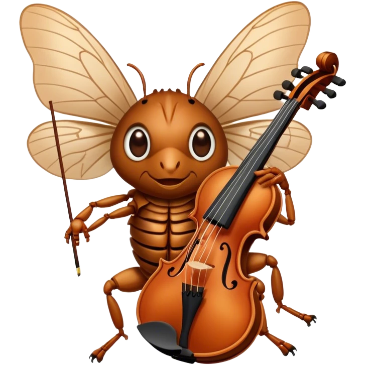 cicada playing violon  emoji