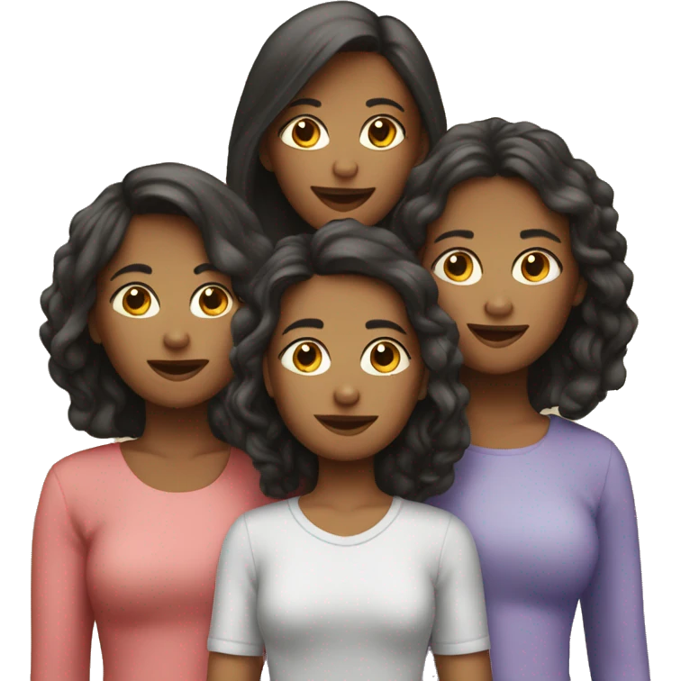 Two older sisters with two younger sisters emoji