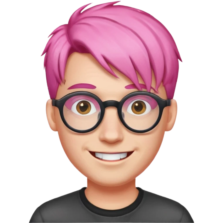pink haired guy with cool  big spectacles emoji