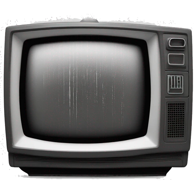 old crt tv with black and white glitchy static on the screen emoji