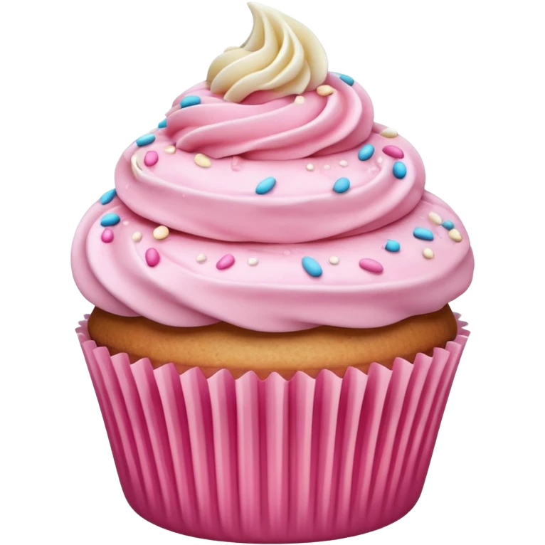 Cupcake with pink icing emoji