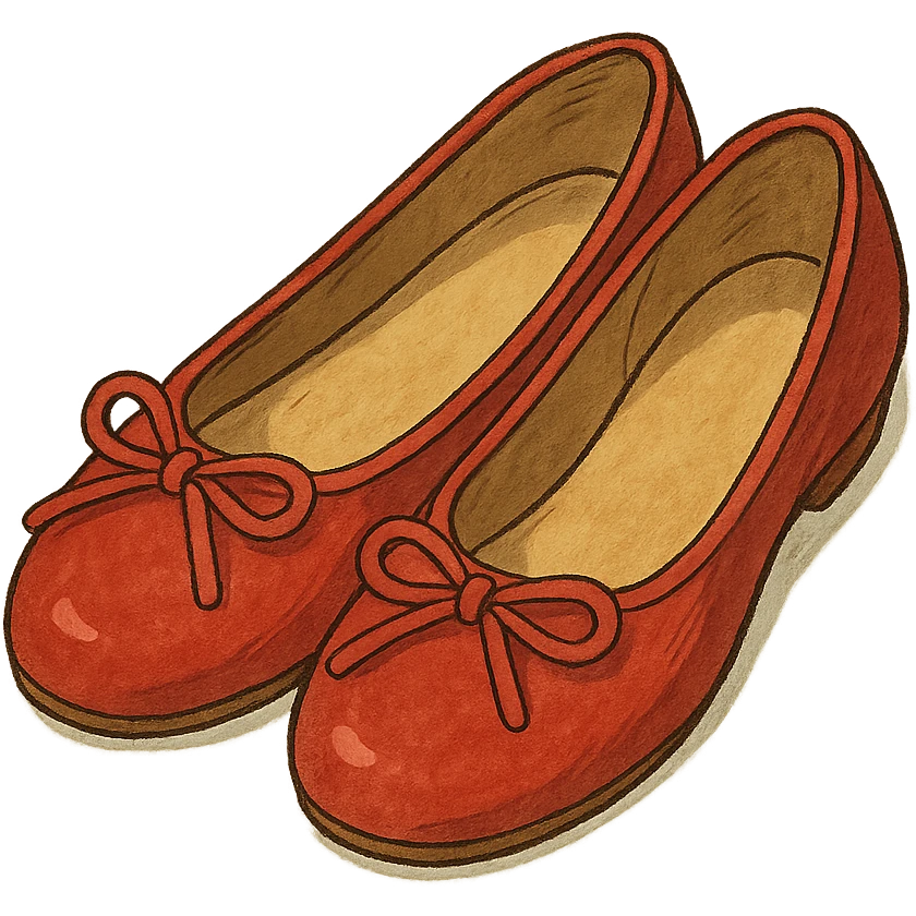 ghibli style red ballet shoes emoji