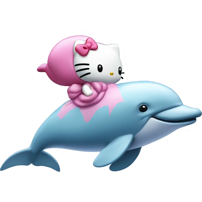 Hello kitty on a dolphin  emoji