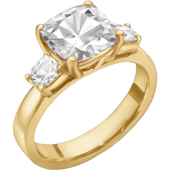 Cushion cut diamond gold ring emoji