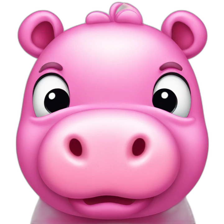 cute pink hippo looking surprised emoji