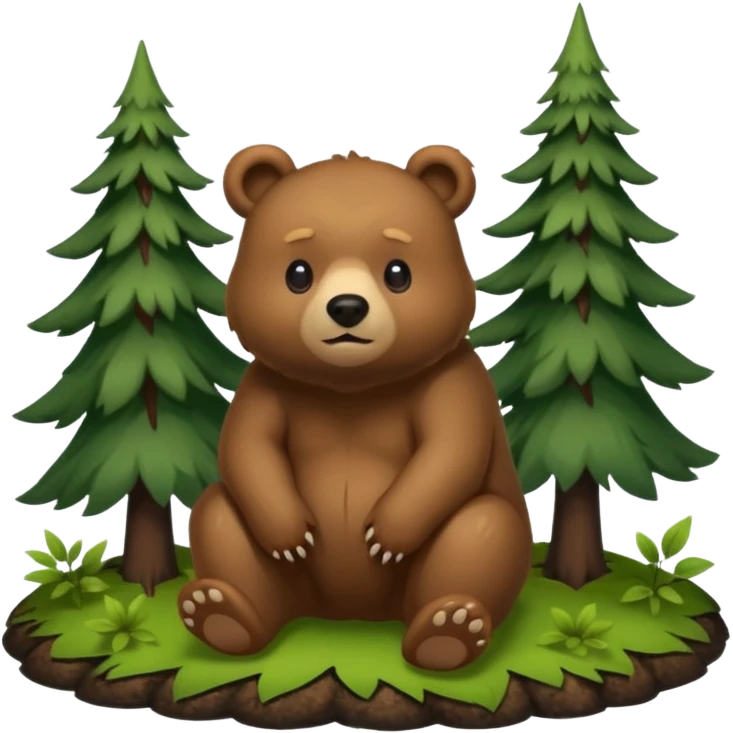 Bear pooping in the woods  emoji