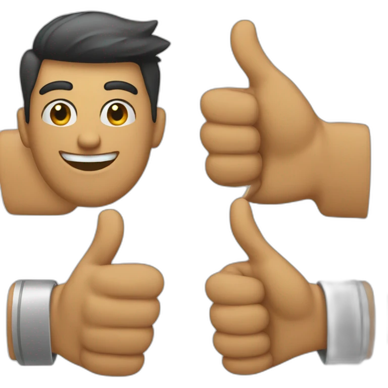 Thumbs up too man fingers emoji