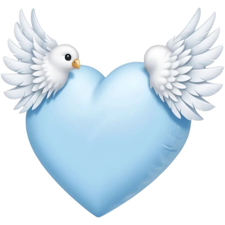 light sky blue heart with one wing emoji