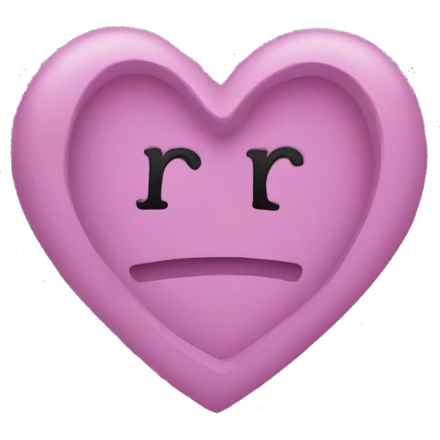 Heart with r written in the middle emoji
