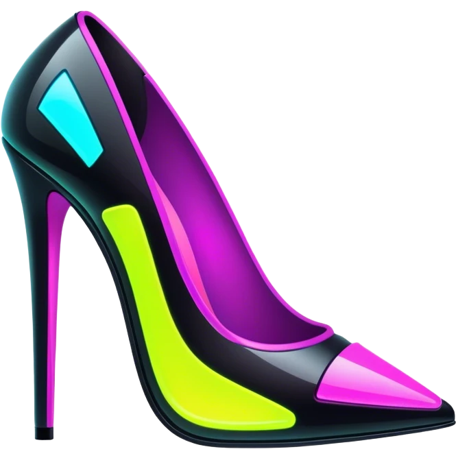 neon cyberpunk style 
stiletto emoji