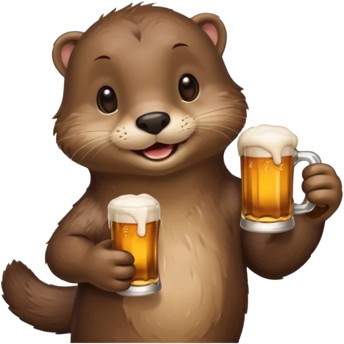 Otter holding a beer emoji