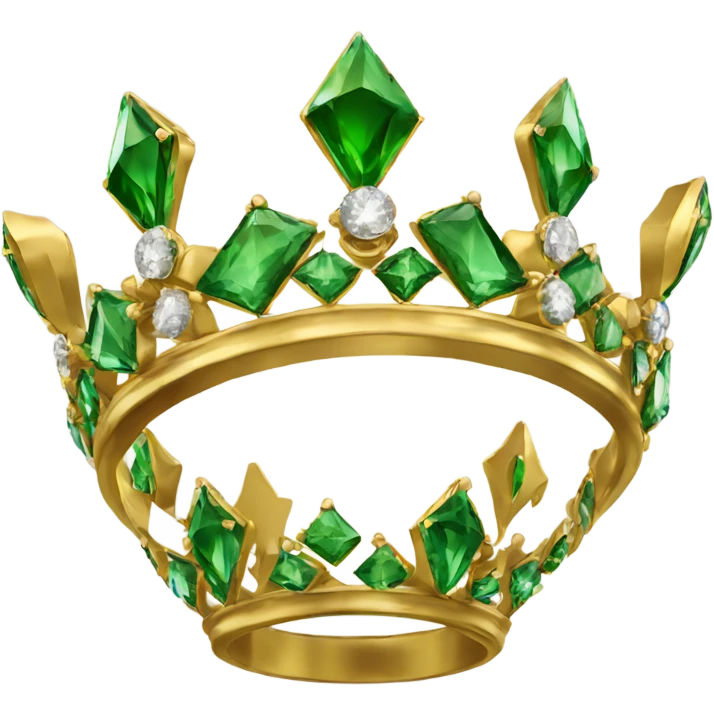 A SIMPLE CROWN GOLDEN, GREEN DIAMONDS. KING  emoji
