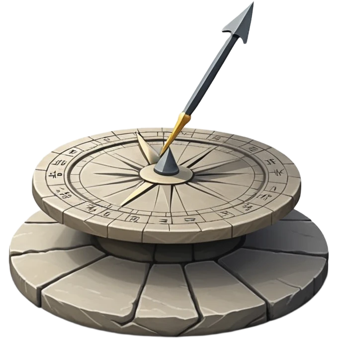 “stone sundial with shadow pointer emoji