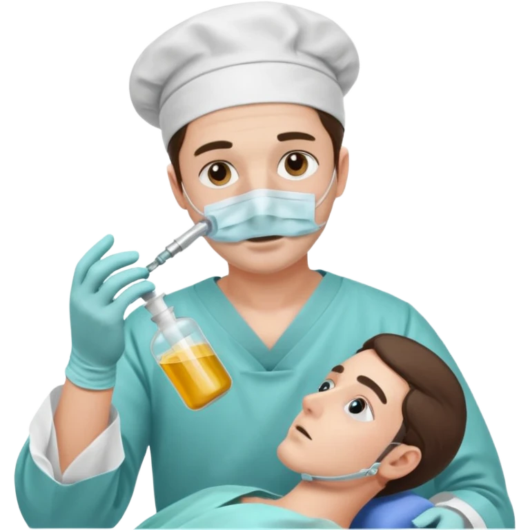 A victorian surgeon using chloroform as an anaesthetic on a patient during an operation emoji