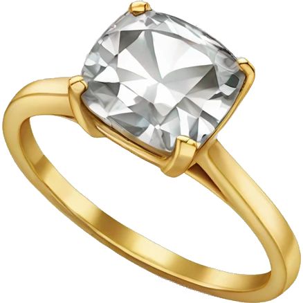 Cushion cut diamond gold ring emoji