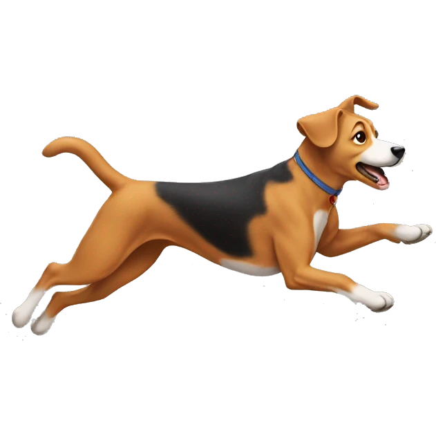 running the dog emoji