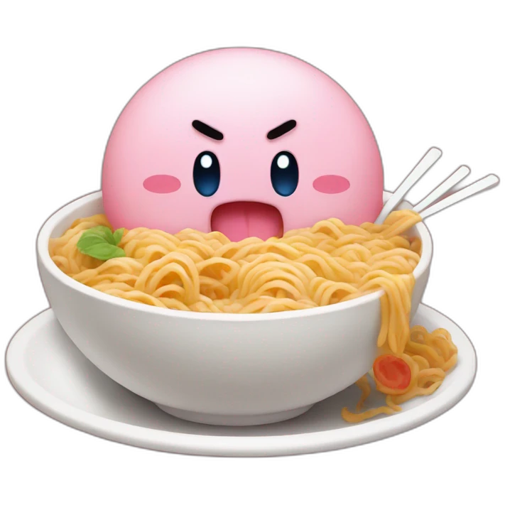 Kirby eating ramen emoji
