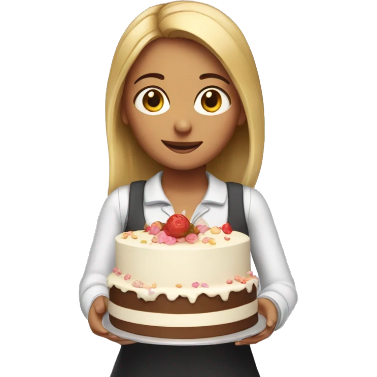 A girl with a cake  emoji