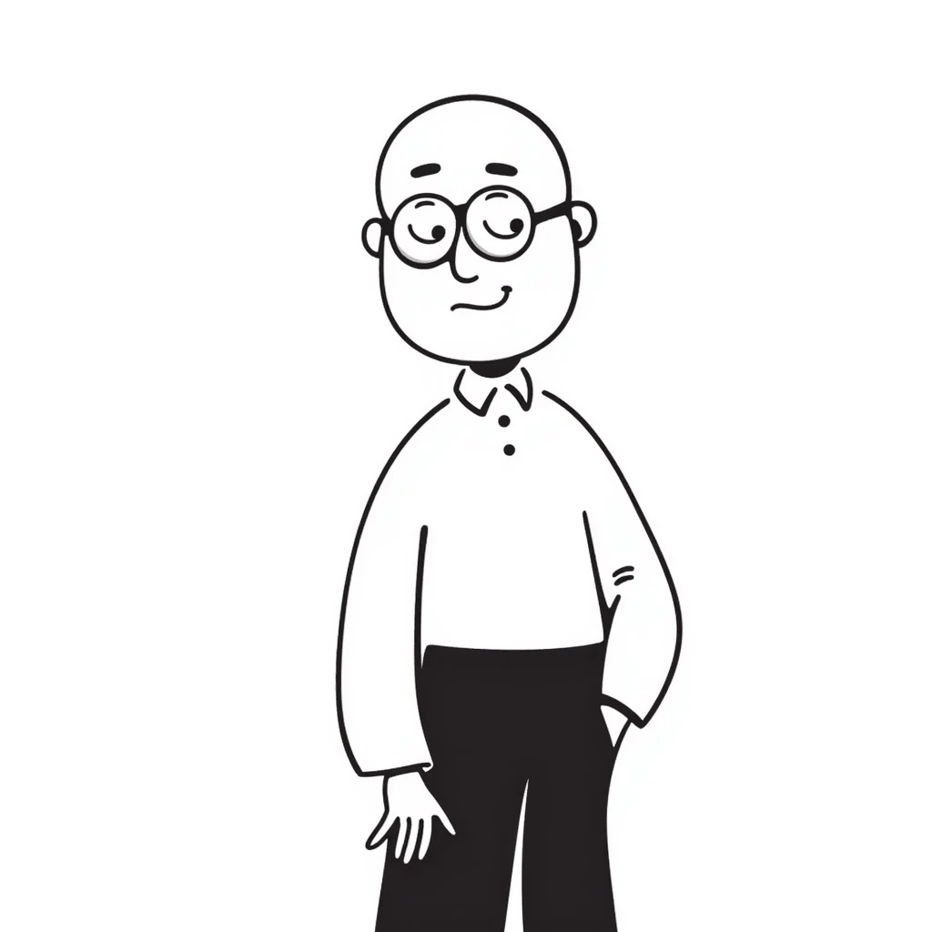 bald guy with glasses, looking dumb emoji