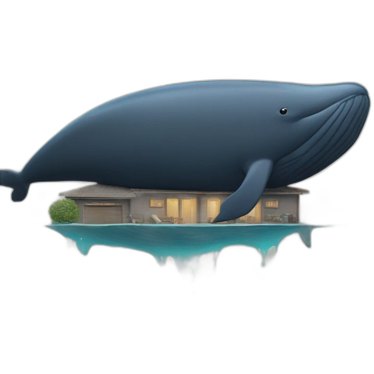 Baleine sur une maison emoji