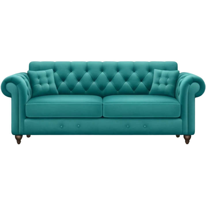 Long plain square teal couch  emoji