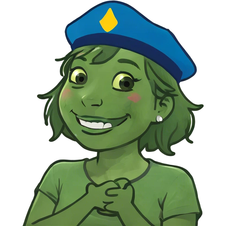 Arms crossed holding neck laughing girl emoji