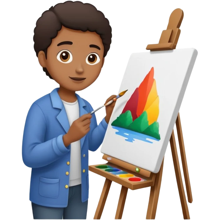 person painting a picture on an easel emoji