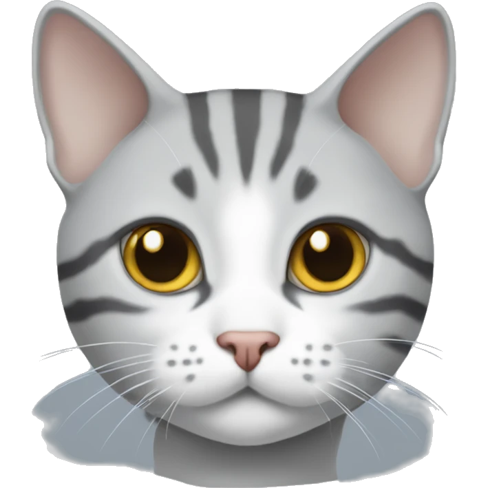 Grey and white American shorthair cat emoji