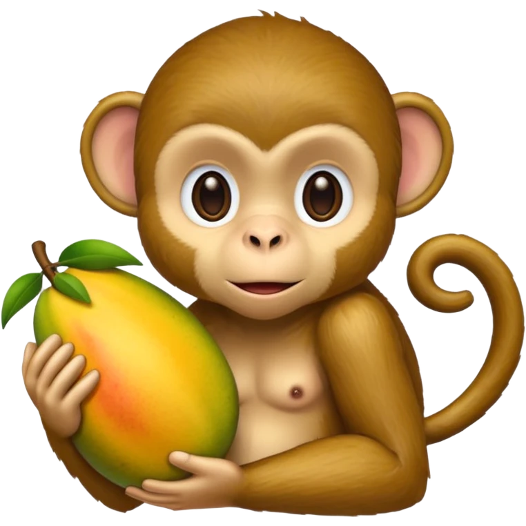 Monkey holding mango emoji
