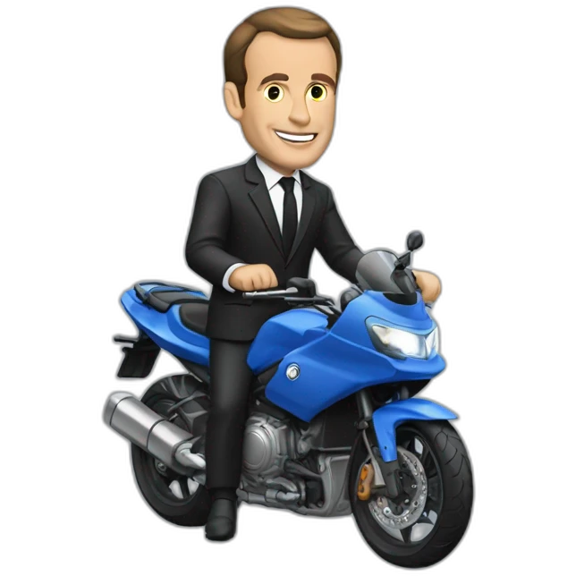 Macron qui fait de la moto emoji