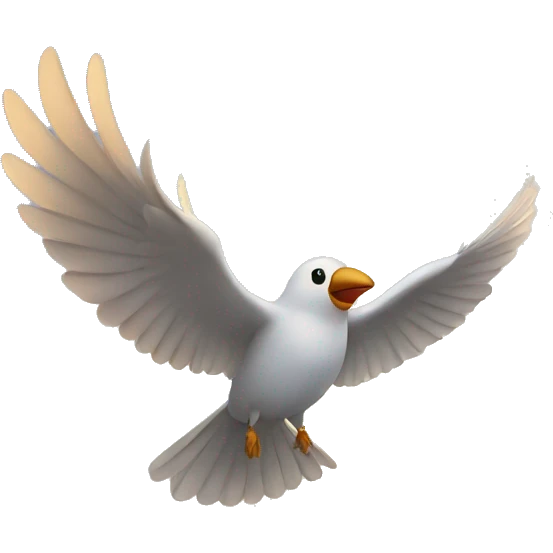 a bird flying on sky emoji