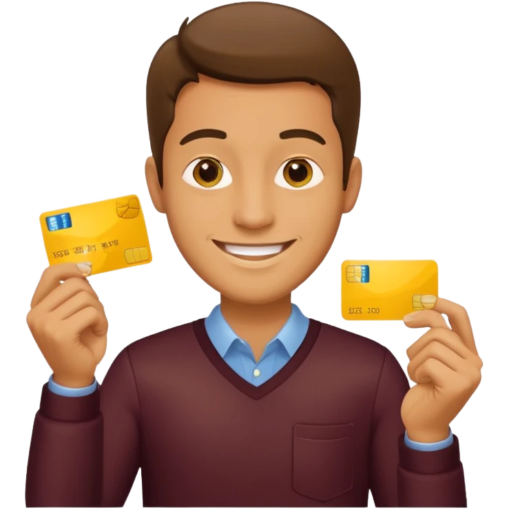 man with yellow debit card emoji