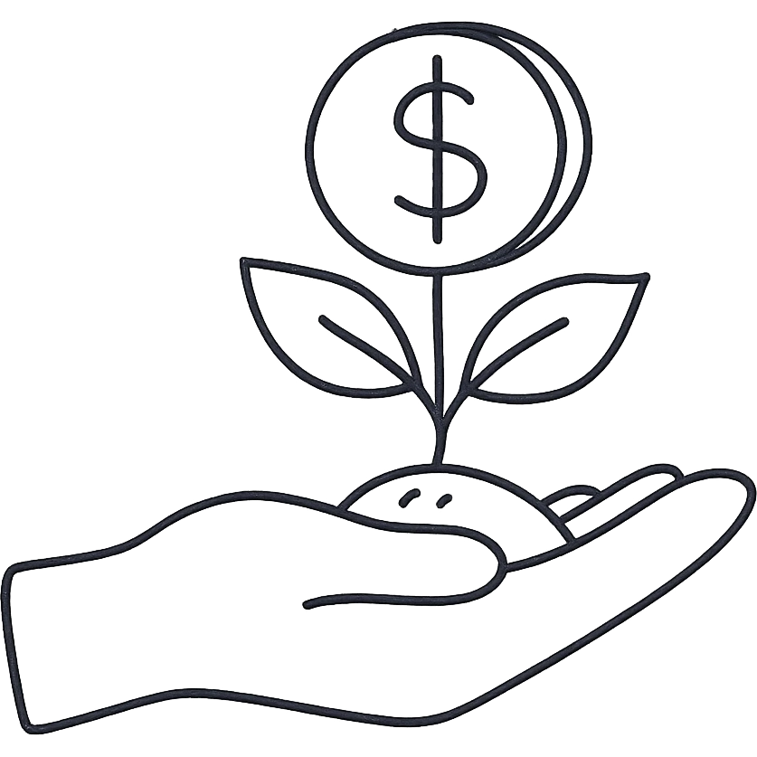 investment hand drawn black outline style emoji
