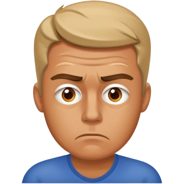 frustrated man thinking about money emoji