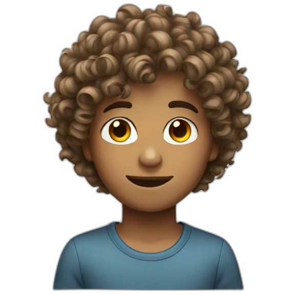 Curly hair boy emoji