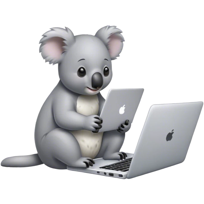 Koala working on laptop emoji