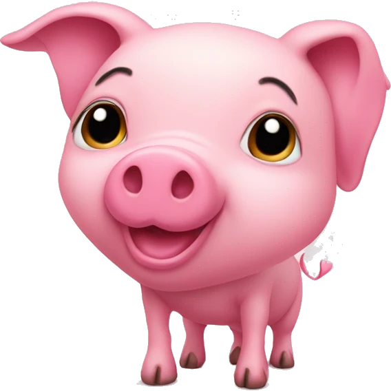 pink heart with a piglet emoji