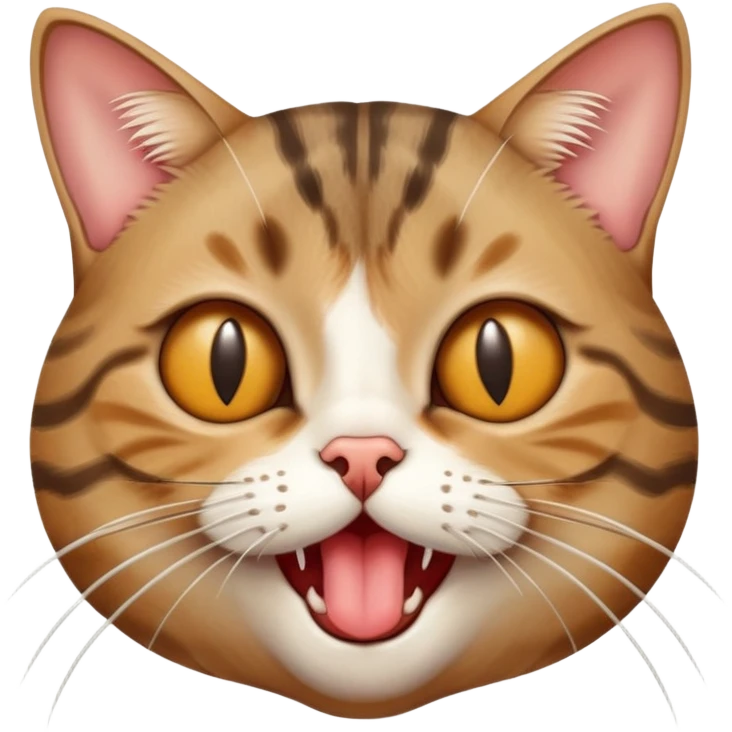 A satisfied cat licking its lips after swallowing a spider whole emoji