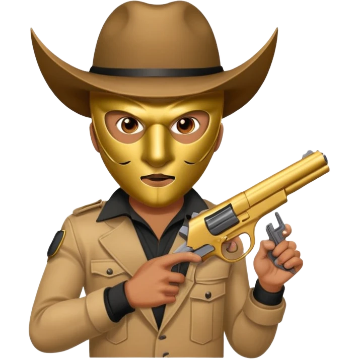 a guy wearing a shiesty mask and holding a pistol emoji