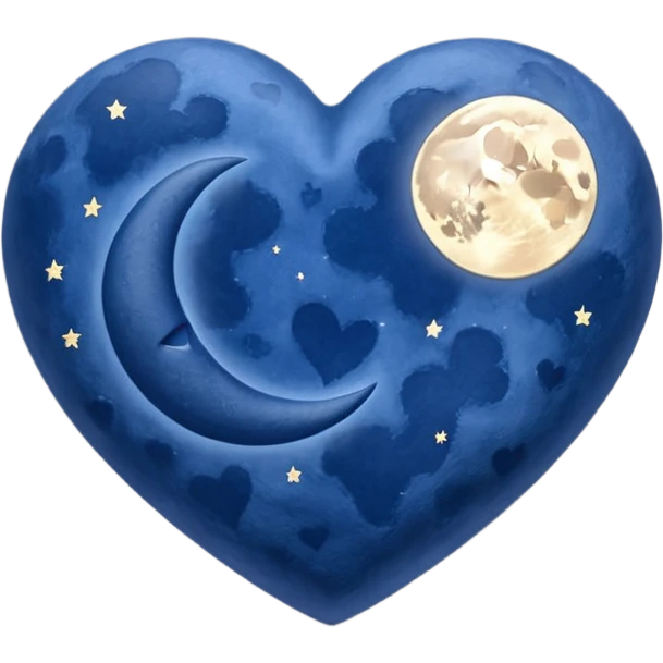 heart with a velvet moon pattern emoji