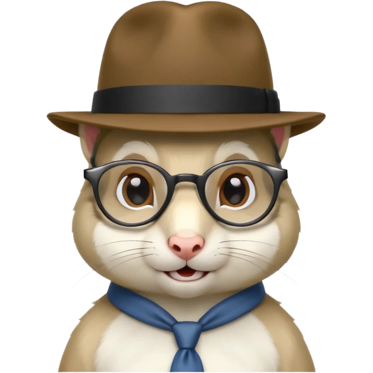 white squirrel with glasses and fedora emoji