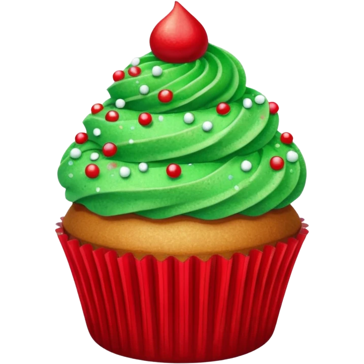 glitter red and green cupcake emoji