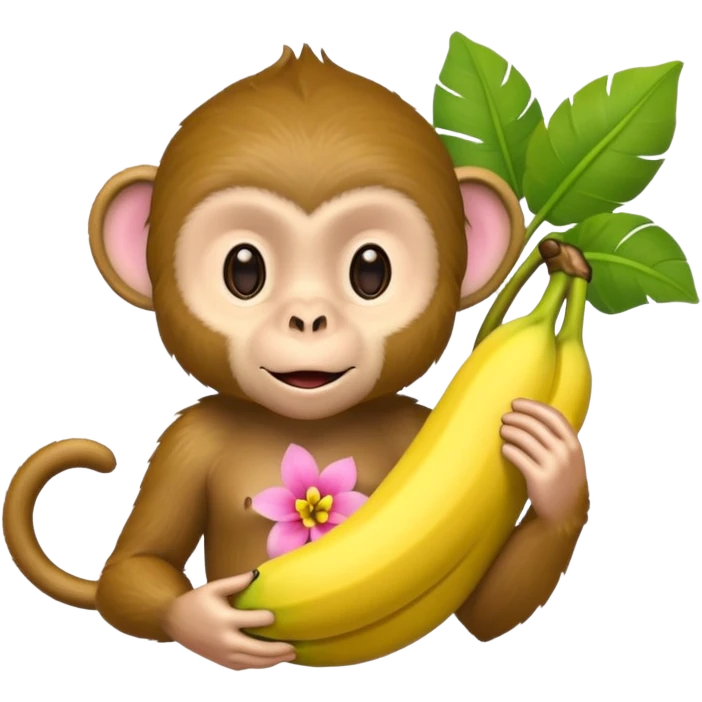 Banana Monkey Green Pink Yellow emoji