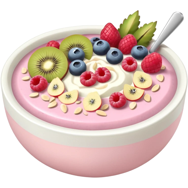 pastel pink and white smoothie bowl emoji