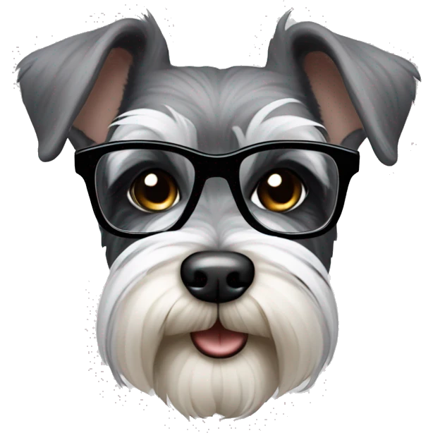 Schnauzer in glasses emoji