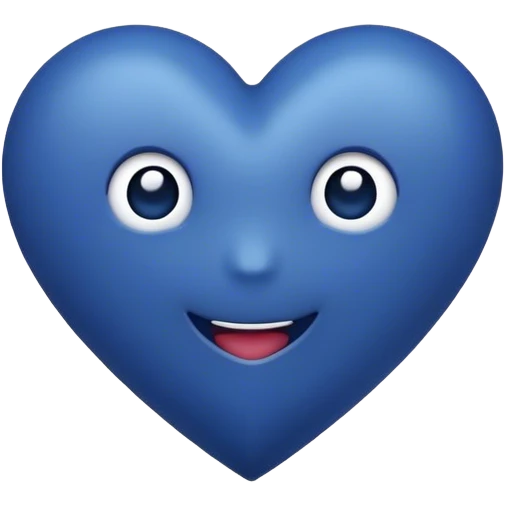 Dark blue heart with hi in the middle  emoji