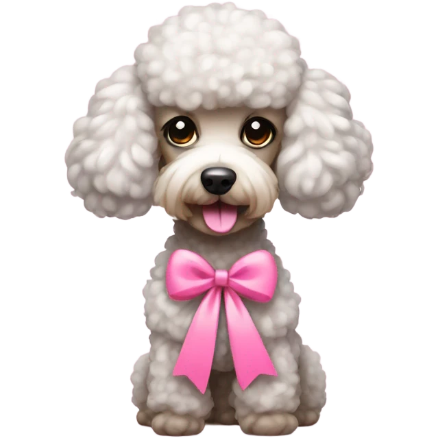 Poodle with a pink bow emoji