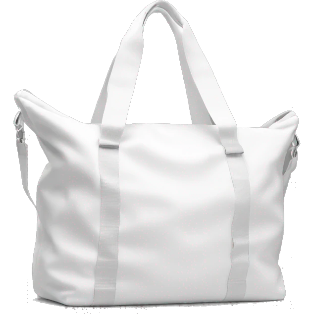 all white shoulder gym bag, white strap emoji