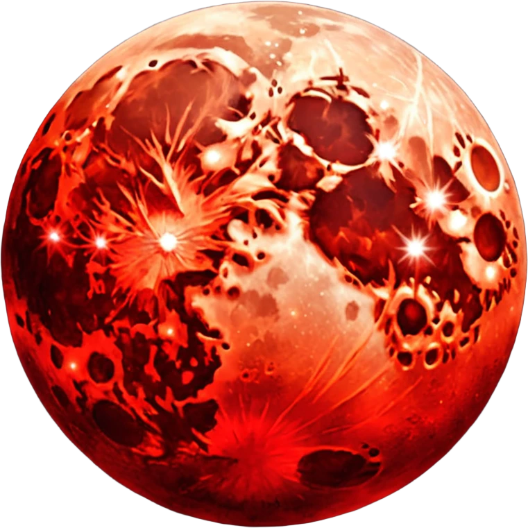 glitter red blood moon emoji